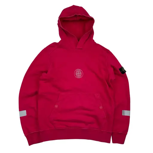 Stone Island x Supreme 2017 Ruby Reflective Hoodie - Medium
