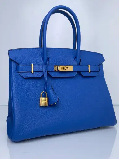 Hermes Birkin 30 Bleu Zellige Togo GHW #U