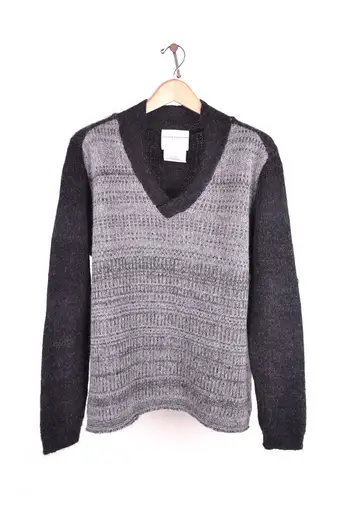 2005 A/W MOHAIR "CHAIN" V-NECK SWEATER WITH CONTRASTING FRONT