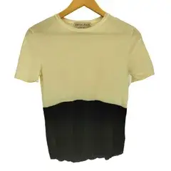 エミリオプッチ EMILIO PUCCI ウール100％ ツートン 半袖ニット レディース import：XS 