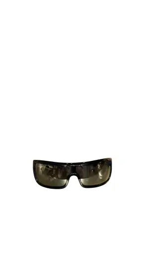 Prada Linea Rossa Vintage Black White Shield Wrap Sunglasses Y2K Archive