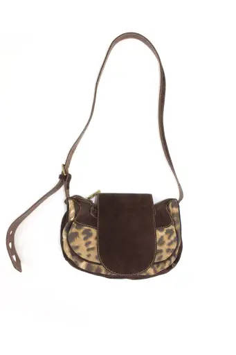 Roberto Cavalli cheetah print canvas & suede bag