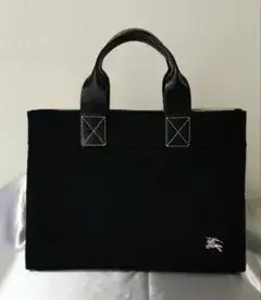 BURBERRY トートバッグ バーバリーブルーレーベル 黒 ホース刺繍