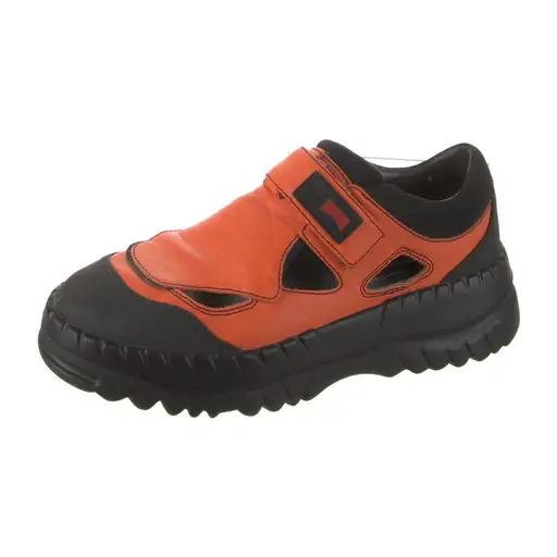 Kiko Kostadinov x Camper orange shoes
