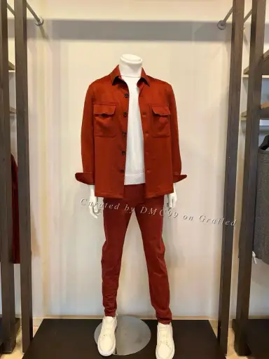 Zegna Oasi Cashmere Red Shirt Jacket