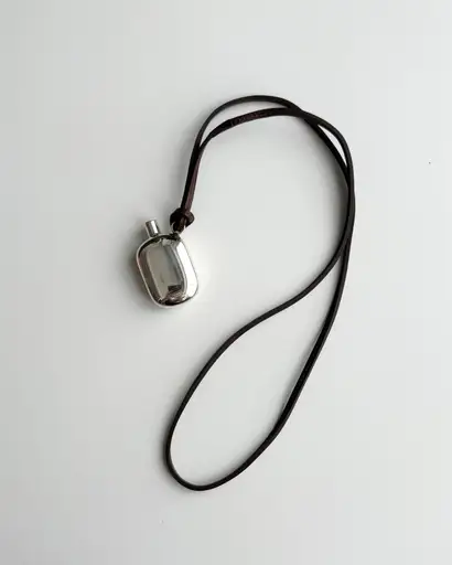 1990s HERMES SILVER PERFUME BOTTLE  NECKLACE