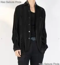 HAIDER ACKERMANN 21SS Black Workwear Jacket Sz 46