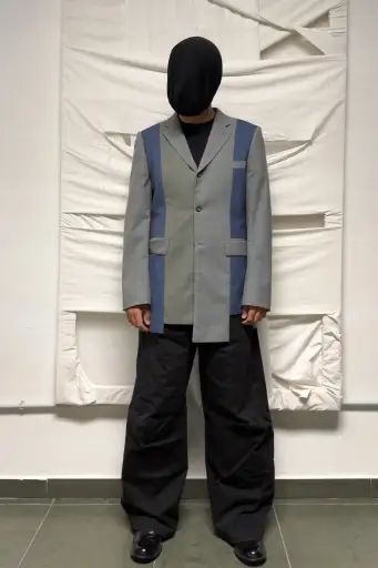 Comme des Garçons Homme Deux S/S 2023 asymmetrical jacket