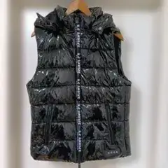 美品希少アダムスジャグラー 光沢　ダウンベスト L ブラックy2k
