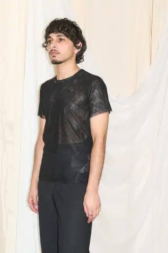Comme des Garcons Robe de Chambre 3 layer tulle/mesh t-shirt