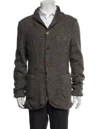 Wool Tweed Pattern Blazer