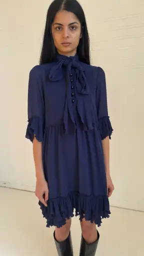 Ruffle Tie Mini Dress