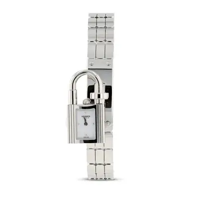 Hermès Set of Two: Kelly Watch Mini Model and Black Box Calfskin Lanyard