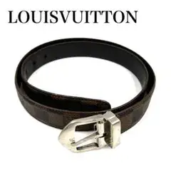 【美品】LOUIS VUITTON ダミエ ベルト 100 シルバー金具