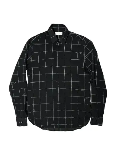 Saint Laurent SS18 Checkered Sheer Shirt