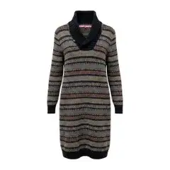 73e18 JUNYA WATANABE COMME des GARCONS ジュンヤワタナベ コムデギャルソン AD2012 ロングスリーブニットワンピース エルボーパッチ 総柄 Mサイズ マルチカラー ウール100％ レディース 女性用u02t