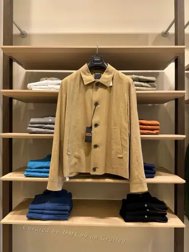 Zegna Men's Olive Green Linen Jacket