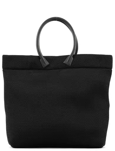 Black Mesh Rubber Handle Tote Bag