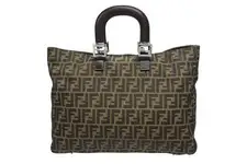 FENDI Zucchetto Pattern 26329 Tote Zucca Canvas / Leather Brown Women's #WSB9048