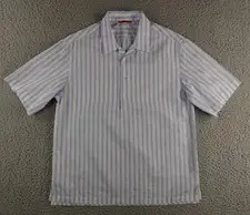 Barena Venezia Shirt Mens IT 46 Blue Popover Short Sleeve Striped Italy