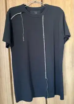 Y’s ワイズ ブランケットステッチ刺繍 半袖Tシャツ ブラック サイズ4