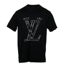 Louis Vuitton LV X NBA T-Shirt, Mens, Cotton, Black, Sz L, 2*