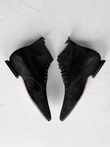 CLAUDE MONTANA X STEPHANE KÉLIAN - 1980s ARCHITECTURAL LACE UP SHOES