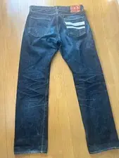 MOMOTARO JEANS Shutsujin Label W34 Denim Straight Indigo Inseam 33in Waist 43cm