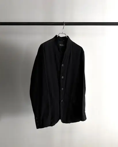 Casey Casey Faded Cotton Collarless Blazer