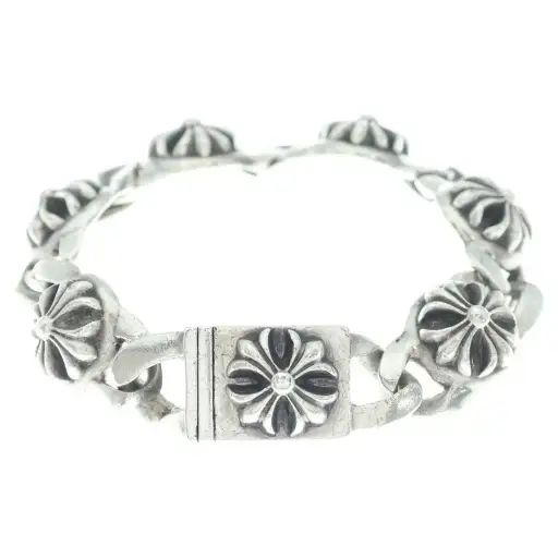 Chrome Hearts Cross Link Silver Bracelet