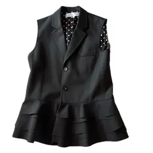 tao COMME des GARCONS タオ コムデギャルソン テーラードベスト ジレ ブラック ドット柄
