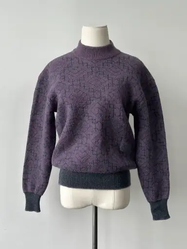 Yves Saint Laurent 1990s Wool Mohair Geometric Jumper - S