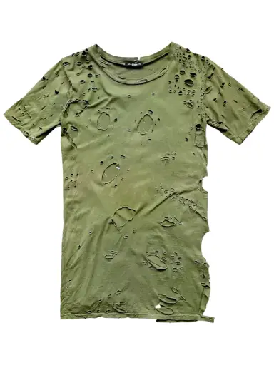 Balmain SS/2010 destroyed T-shirt by Christophe Decarnin