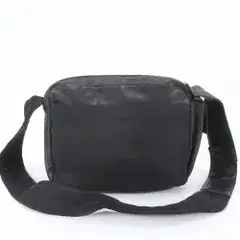 美品 プラダ レザー ナイロン ショルダーバッグ 斜め掛け 本革 ブラック 黒 ブランド レディース RIM EX67-4【中古】