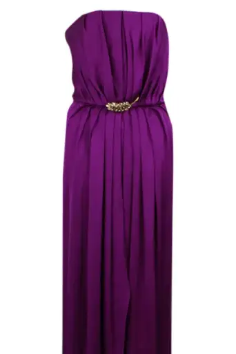 Cerise Silk Strapless Gown