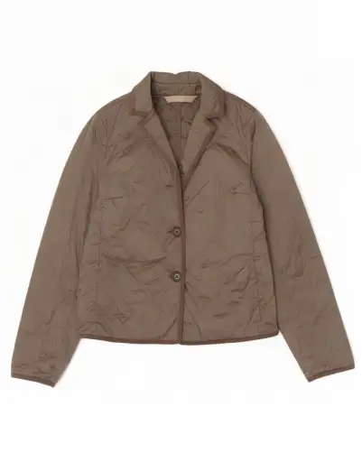 Max Mara Womens Quilted Jacket UK 10 Small Khaki Polyester