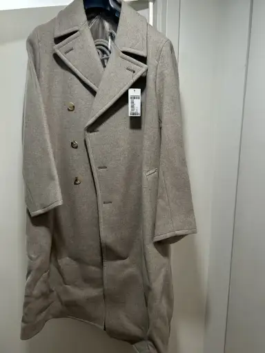 LIGHT MELTON DOUBLE-BREASTED COAT / TOP BEIGE size 3