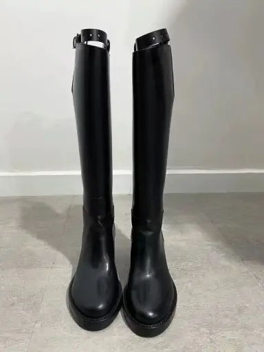 Ann Demeulemeester Black Mid-Heel Knee Boots 35.5