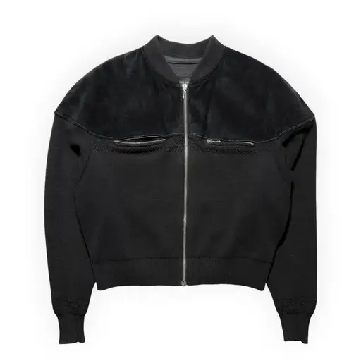 Jean Paul Gaultier CUIR Suede & Knit Hybrid Bomber Jacket