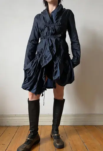 Marithé + François Girbaud navy parachute coat