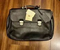 美品 ジョルジオアルマーニ レザービジネスバッグ 鞄 ARMANI ブラック 黒