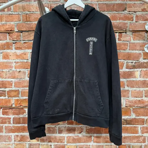 CHROME HEARTS FADED T-BAR ZIP HOODIE ‘BLACK’