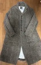 Used John Alexander Skelton Wool Coat Size M Gray Length 120cm