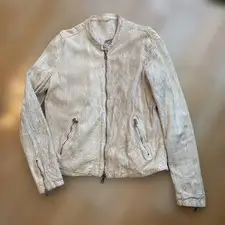 GIORGIO BRATO Beige Leather Jacket Size 48 - Stylish Design
