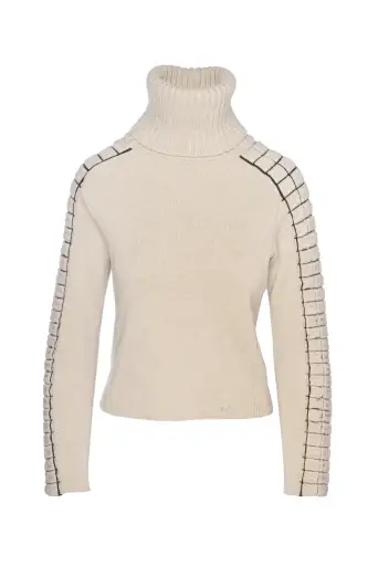 Chanel Size 40 F/W 2000 Quilted Matelasse Turtleneck
