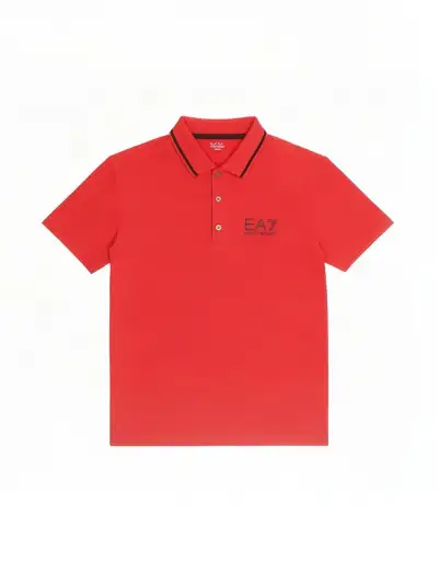 Emporio Armani Mens Graphic Polo Shirt Medium Red Cotton