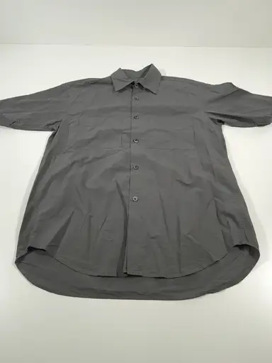 Arpenteur Shirt Mens L Gray Short Sleeve Button Up 100% Cotton Made France