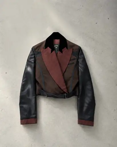F/W1989  Jean Paul Gaultier Femme  - inside-out corset panel cropped blazer