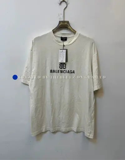 Balenciaga White Logo Crewneck T-Shirt