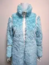 Unused Fotus Women's Gilucia Long Coat Size M Light Blue White Length 118cm